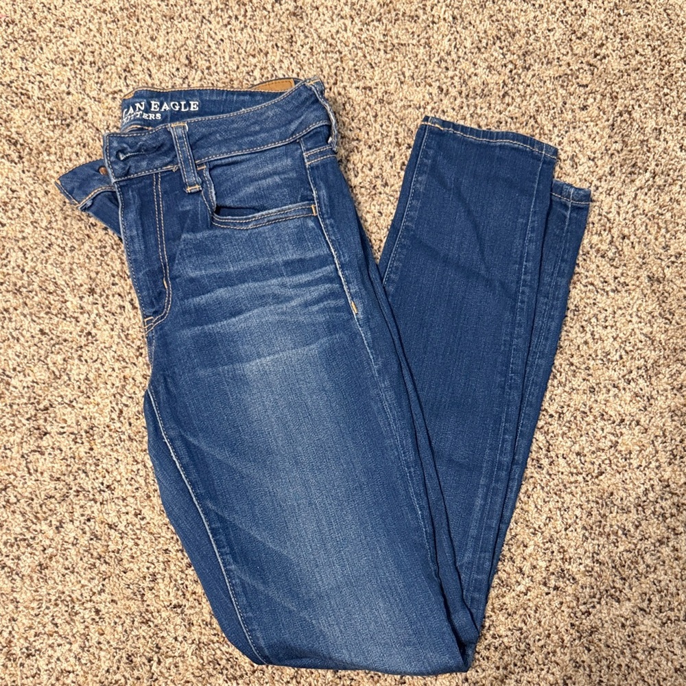 American Eagle Outfitters Women's Dark Blue Skinny Jeans